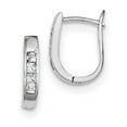 thumbnail image 1 of Sterling Silver Rhodium-Plated Cz Hinged Hoop Earrings (15 X 12) Made In China qe9203, 1 of 2