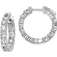 thumbnail image 1 of Sterling Silver Rhodium-Plated Cz In And Out Hinged Hoop Earrings (20 X 21) Made Indonesia qe7965, 1 of 5