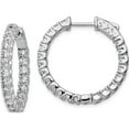 thumbnail image 1 of Sterling Silver Rhodium-Plated Cz In And Out Hinged Hoop Earrings (24 X 25) Made Indonesia qe7959, 1 of 6