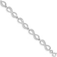 thumbnail image 1 of Sterling Silver Rhodium Plated Cz Infinity Bracelet (7 X 5.75) Made In Thailand qg4877-7, 1 of 5