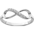 thumbnail image 1 of Sterling Silver Rhodium-Plated Cz Infinity Ring (Size 5) Made In China qr5885-5, 1 of 5