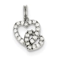 thumbnail image 1 of Sterling Silver Rhodium-Plated Cz Interlocking Hearts Charm (19 X 13) Made In China qc6191, 1 of 3