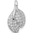 thumbnail image 1 of Sterling Silver Rhodium-Plated Cz Leaf Slide Made In Thailand qp5293, 1 of 6