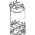 thumbnail image 1 of Sterling Silver Rhodium-Plated Cz Leaf With Extender Ring (Size 7) Made In China qr6657-7, 1 of 4