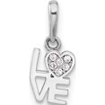 thumbnail image 1 of Sterling Silver Rhodium-Plated Cz Love Pendant (Width 5.6) (Length 11.5) - Jbsp, 1 of 5
