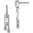 thumbnail image 1 of Sterling Silver Rhodium-Plated Cz Post Dangle Earrings (31.5 X 5) Made In China qe13750, 1 of 4