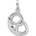 thumbnail image 1 of Sterling Silver Rhodium-Plated Cz Pretzel Pendant (Width 12.25) (Length 24) - Jbsp, 1 of 5