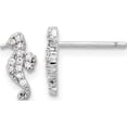 thumbnail image 1 of Sterling Silver Rhodium-Plated Cz Seahorse Post Earrings (Width 5.5) (Length 10.1) - Jbsp, 1 of 5
