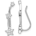 thumbnail image 1 of Sterling Silver Rhodium-Plated Cz Star Ear Climber Earrings (20.07 X 5.26) Made In China qe15064, 1 of 5
