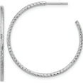 thumbnail image 1 of Sterling Silver Rhodium-Plated D/C Hollow Tube C-Hoop Earrings (Width 33.3) (Length 33) - Jbsp, 1 of 5