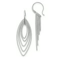 thumbnail image 1 of Sterling Silver Rhodium Plated D/C Oblong Dangle Earrings Sterling Silver Earrings, 1 of 1