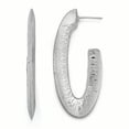 thumbnail image 1 of Finest Gold Sterling Silver Rhodium-Plated D&C Oval Post Hoop Earrings, 1 of 2