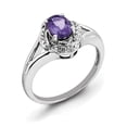 thumbnail image 1 of Sterling Silver Rhodium-Plated Diam. & Amethyst Ring (Size 7) Made In China qbr12feb-7, 1 of 2