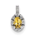 thumbnail image 1 of Sterling Silver Rhodium-Plated Diam. & Citrine Pendant (16 X 9) Made In India qbpd10nov, 1 of 3
