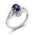 thumbnail image 1 of Sterling Silver Rhodium-Plated Diam. & Created Sapphire Ring (Size 6) Made In China qbr12sep-6, 1 of 2