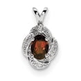 thumbnail image 1 of Sterling Silver Rhodium-Plated Diam. & Garnet Pendant (16 X 10) Made In China qbpd12jan, 1 of 3