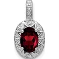 thumbnail image 1 of Sterling Silver Rhodium-Plated Diam. & Garnet Pendant (16 X 9) Made In India qbpd10jan, 1 of 4