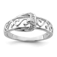 thumbnail image 1 of Sterling Silver Rhodium Plated Diamond Buckle Ring, 1 of 6