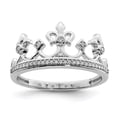 thumbnail image 1 of Sterling Silver Rhodium Plated Diamond Crown Ring QR5739, 1 of 5