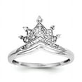 thumbnail image 1 of Sterling Silver Rhodium Plated Diamond Crown Ring, 1 of 1
