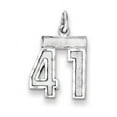 thumbnail image 1 of Sterling Silver Rhodium-Plated Diamond-Cut #41 Charm (20 X 14) Made In United States qsn41, 1 of 2