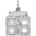 thumbnail image 1 of Sterling Silver Rhodium-Plated Diamond-Cut #68 Charm (20 X 14) Made In United States qsn68, 1 of 5