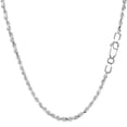thumbnail image 1 of Sterling Silver Rhodium Plated Diamond Cut Rope Chain Necklace, 2.2mm, 18", 1 of 4