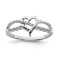 thumbnail image 1 of Sterling Silver Rhodium Plated Diamond Heart Ring QR5651, 1 of 2