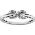 thumbnail image 1 of Sterling Silver Rhodium Plated Diamond Infinity Ring (Size 7) Made In India qr4871-7, 1 of 5