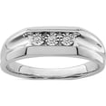 thumbnail image 1 of Sterling Silver Rhodium Plated Diamond Men's Ring (Size 9) Made In India qr5050-9, 1 of 6