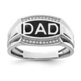 thumbnail image 1 of Sterling Silver Rhodium Plated Diamond Mens Dad Ring - .08 dwt - Size 10, 1 of 2
