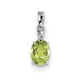 thumbnail image 1 of Sterling Silver Rhodium Plated Diamond and Peridot Oval Pendant QP3054PE, 1 of 4