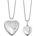 thumbnail image 1 of Sterling Silver Rhodium-Plated Diamond Pol/Satin Heart Locket & Pendant Set (18 X 19.55) Made In Hong Kong qls450set, 1 of 5