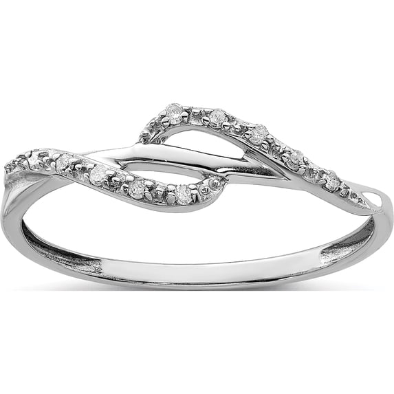Sterling Silver Rhodium Plated Diamond Ring (Size 8) Made In India qdx145-8