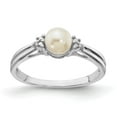 thumbnail image 1 of Sterling Silver Rhodium Plated Diamond and FW Cultured Pearl Ring, 1 of 6