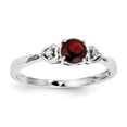 thumbnail image 1 of Sterling Silver Rhodium Plated Diamond and Garnet Ring, 1 of 1