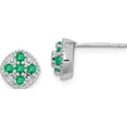 thumbnail image 1 of Sterling Silver Rhodium-Plated Emerald Square Post Earrings (7 X 7) Made In India qe10109e, 1 of 5