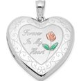 thumbnail image 1 of Sterling Silver Rhodium-Plated Enameled Rose Ash Holder Heart Locket (30 X 23.75) Made In Hong Kong qls985, 1 of 5