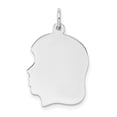 thumbnail image 1 of 925 Sterling Silver Polished Engraveable Disc Charm 23x16mm Wide 0.46mm Thick Pendant Necklace for Women, 1 of 3