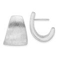 thumbnail image 1 of Sterling Silver Rhodium-Plated Etched J-Hoop Earrings, 1 of 4