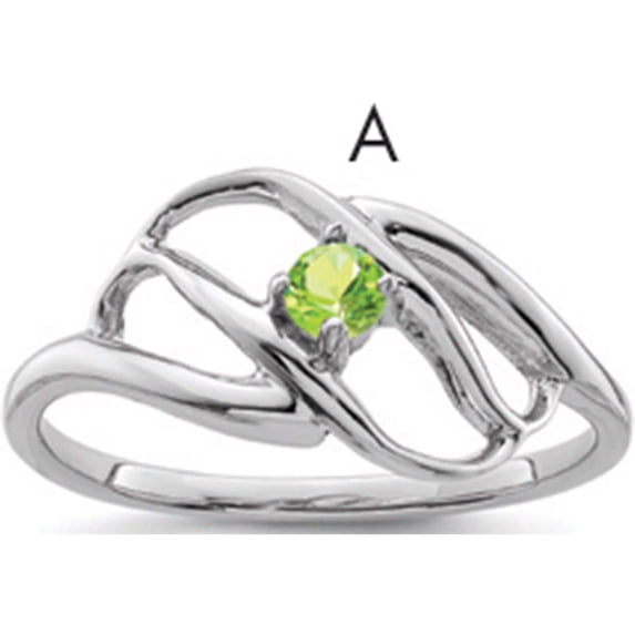 Sterling Silver Rhodium-Plated Family Jewelry Ring (Size 7) Made In United States xmr1/1ss