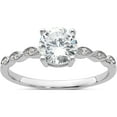 thumbnail image 1 of Sterling Silver Rhodium-Plated Fancy Cz Engagement Ringsize 7 (Width 1.6) - Jbsp, 1 of 5