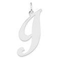thumbnail image 1 of Sterling Silver Rhodium-Plated Fancy Script Letter I Initial Charm Made In United States qc5090i, 1 of 5