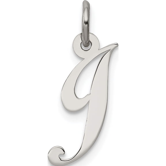 Jewelry by Sweet Pea Sterling Silver Rhodium-plated Fancy Script Letter J Initial Charm