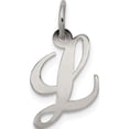thumbnail image 1 of Sterling Silver Rhodium-Plated Fancy Script Letter L Initial Charm Made In United States qc5086l, 1 of 5