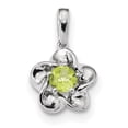 thumbnail image 1 of Sterling Silver Rhodium-Plated Floral Peridot Pendant (20 X 4.45) Made In China qbpd31aug, 1 of 2