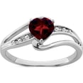 thumbnail image 1 of Sterling Silver Rhodium-Plated Garnet And Diamond Ringsize 8 (Width 1.4 To 4.7) - Jbsp, 1 of 5