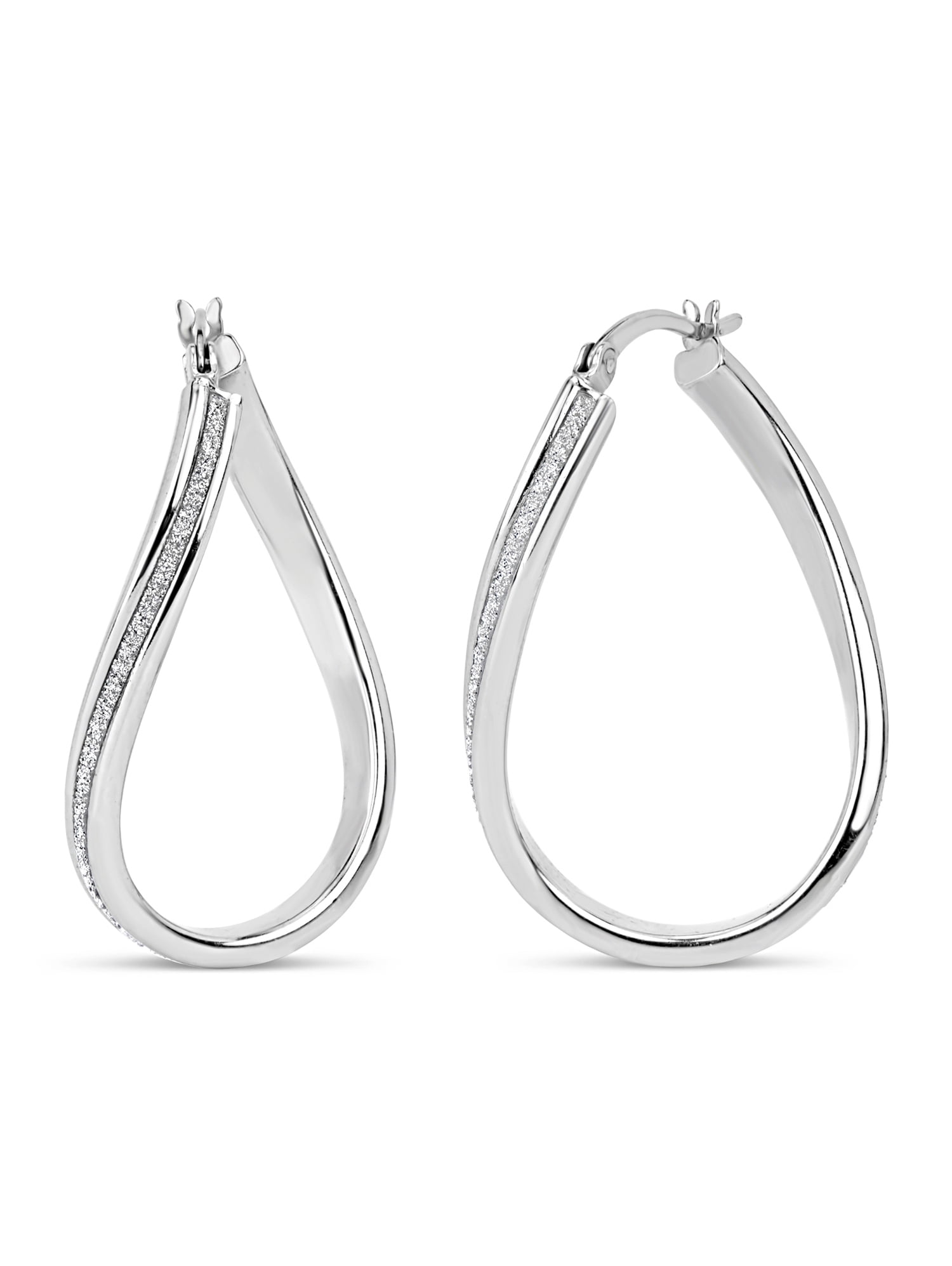 Bonaluna Heart Shaped Hoop Earrings – Gold Or Silver Rhodium Plated, Lightweight Statement Earrings For Women 3 thumbnail image