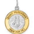 thumbnail image 1 of Sterling Silver Rhodium-Plated & Gold Tone St Peregrine Medal (21.87 X 15.82) Made In United States qc9424, 1 of 5