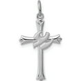 thumbnail image 1 of Sterling Silver Rhodium-Plated Holy Spirit Cross With Dove Charm (23 X 14) Made In United States qc1916, 1 of 5
